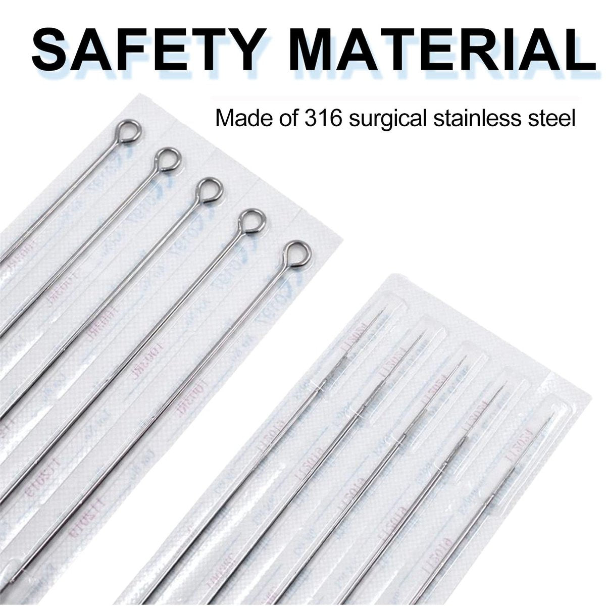 TONBAO 50pcs Mixed Stick and Poke Tattoo Needles - Assorted Liners, Shaders & Magnum (3RL-9RS, 5M1, 7M1) Disposable Stainless Steel - görsel 5