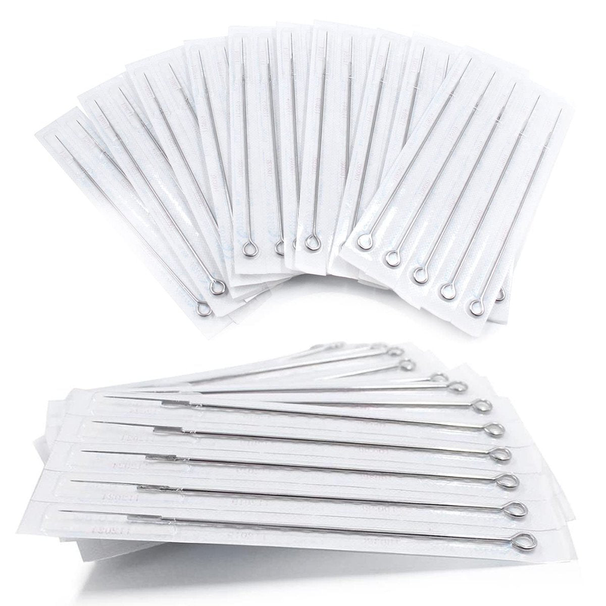 TONBAO 50pcs Mixed Stick and Poke Tattoo Needles - Assorted Liners, Shaders & Magnum (3RL-9RS, 5M1, 7M1) Disposable Stainless Steel - görsel 1