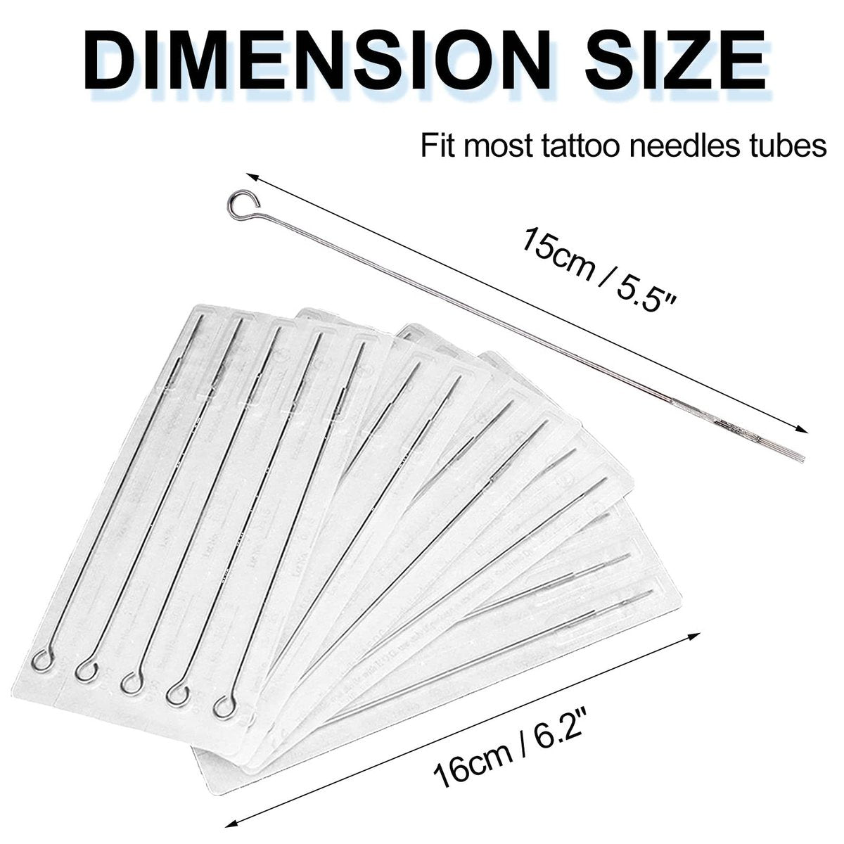 TONBAO 50pcs Mixed Stick and Poke Tattoo Needles - Assorted Liners, Shaders & Magnum (3RL-9RS, 5M1, 7M1) Disposable Stainless Steel - görsel 7