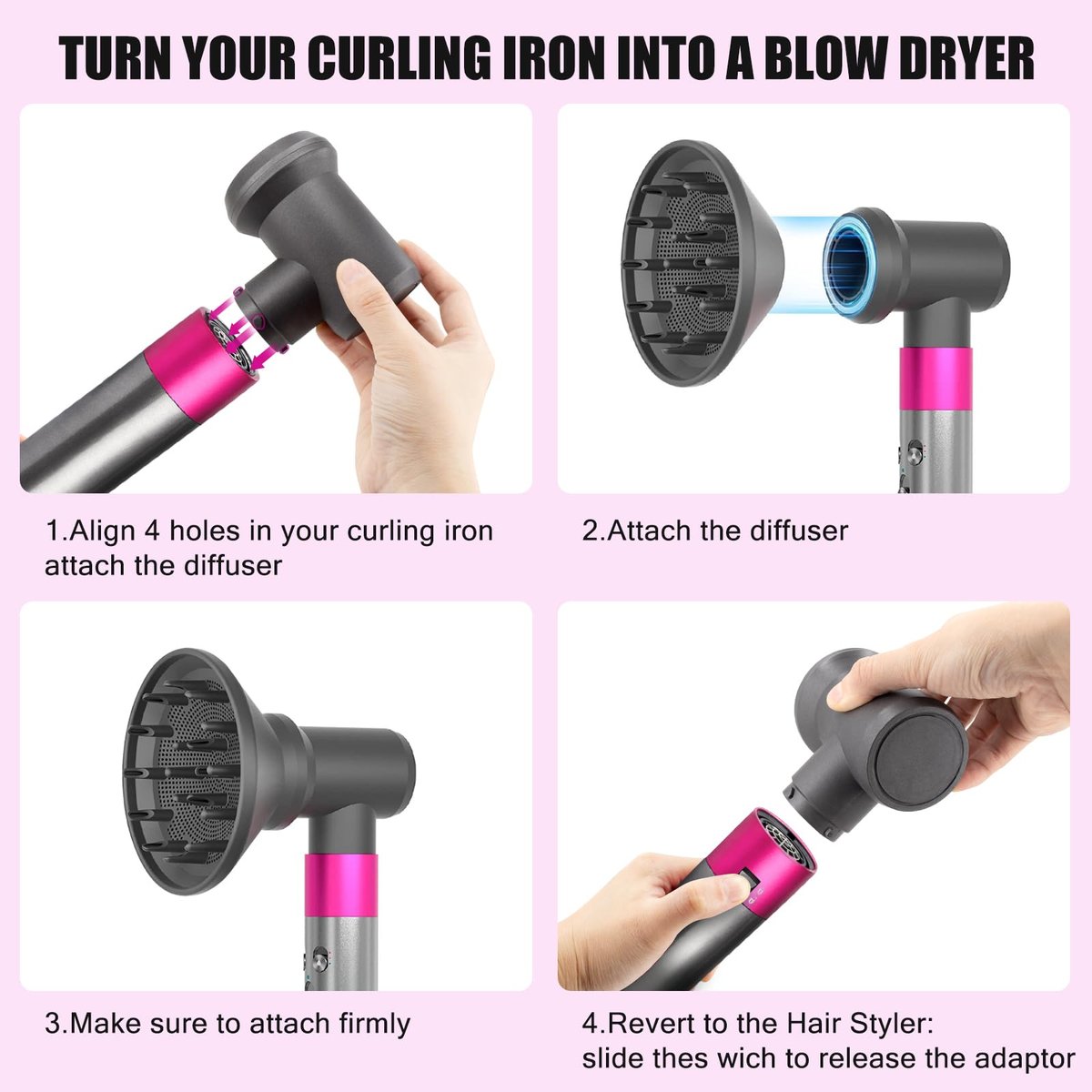 Dyson Airwrap Styler Diffuser and Adaptor – Convert Your Styler into a Hair Dryer - görsel 14