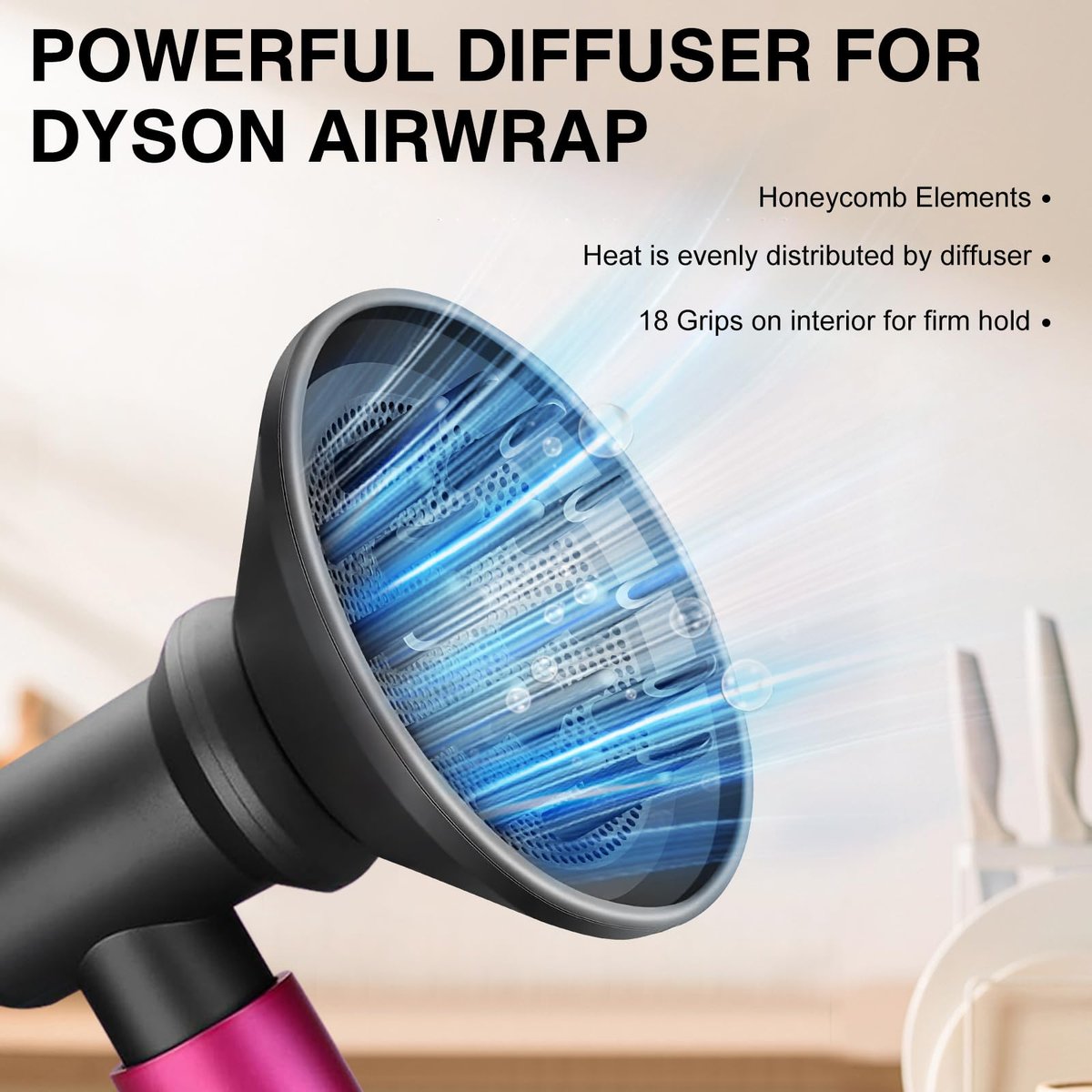 Dyson Airwrap Styler Diffuser and Adaptor – Convert Your Styler into a Hair Dryer - görsel 4