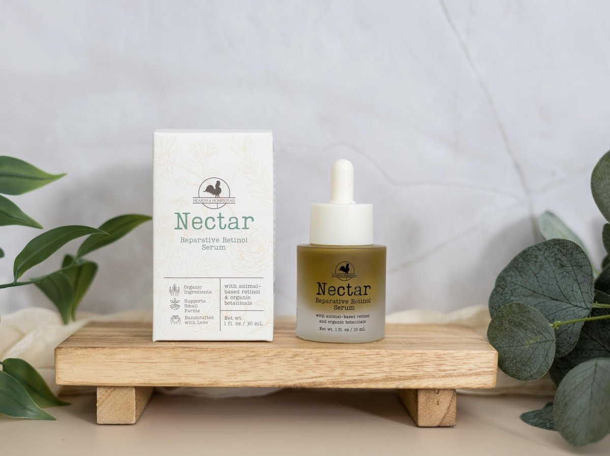 Hearth & Homestead Serum - Nectar Natural Retinol with Fermented Cod Liver Oil, Grass-Fed Tallow & Emu Oil – Nutrient-Rich Facial Oil for Smooth, Healthy Skin (1 fl oz) Avelisse