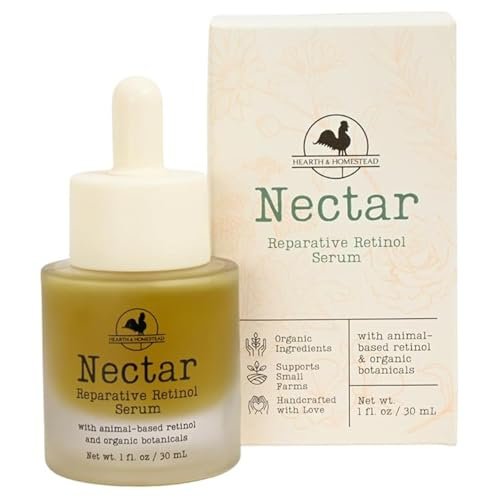 Hearth & Homestead Serum - Nectar Natural Retinol with Fermented Cod Liver Oil, Grass-Fed Tallow & Emu Oil – Nutrient-Rich Facial Oil for Smooth, Healthy Skin (1 fl oz) Avelisse