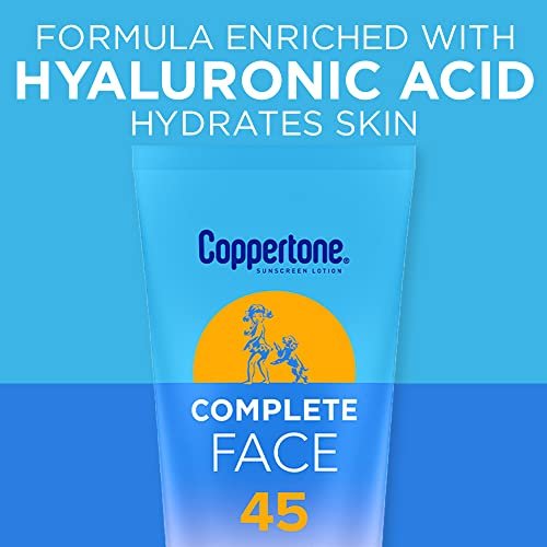Coppertone Complete Face Sunscreen Lotion SPF 45 – Oil-Free, Weightless, Water Resistant, 2.5 oz - görsel 6