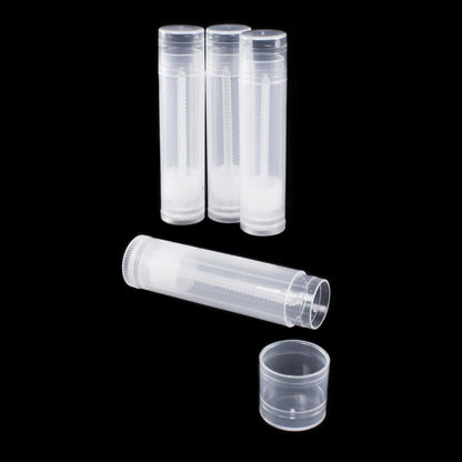 Handy Basics Empty Lip Balm Tubes - 12 Pack, 5.5ml Each, Natural Translucent Plastic