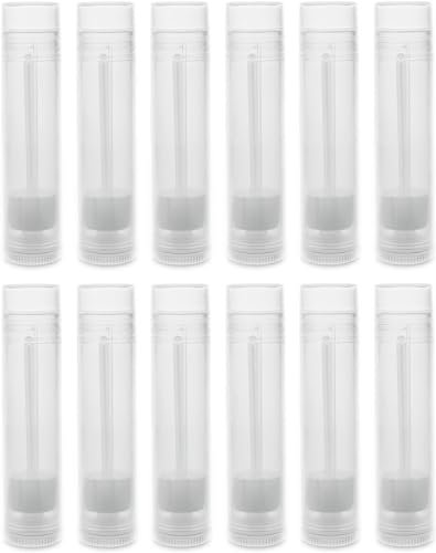 Handy Basics Empty Lip Balm Tubes - 12 Pack, 5.5ml Each, Natural Translucent Plastic - görsel 2