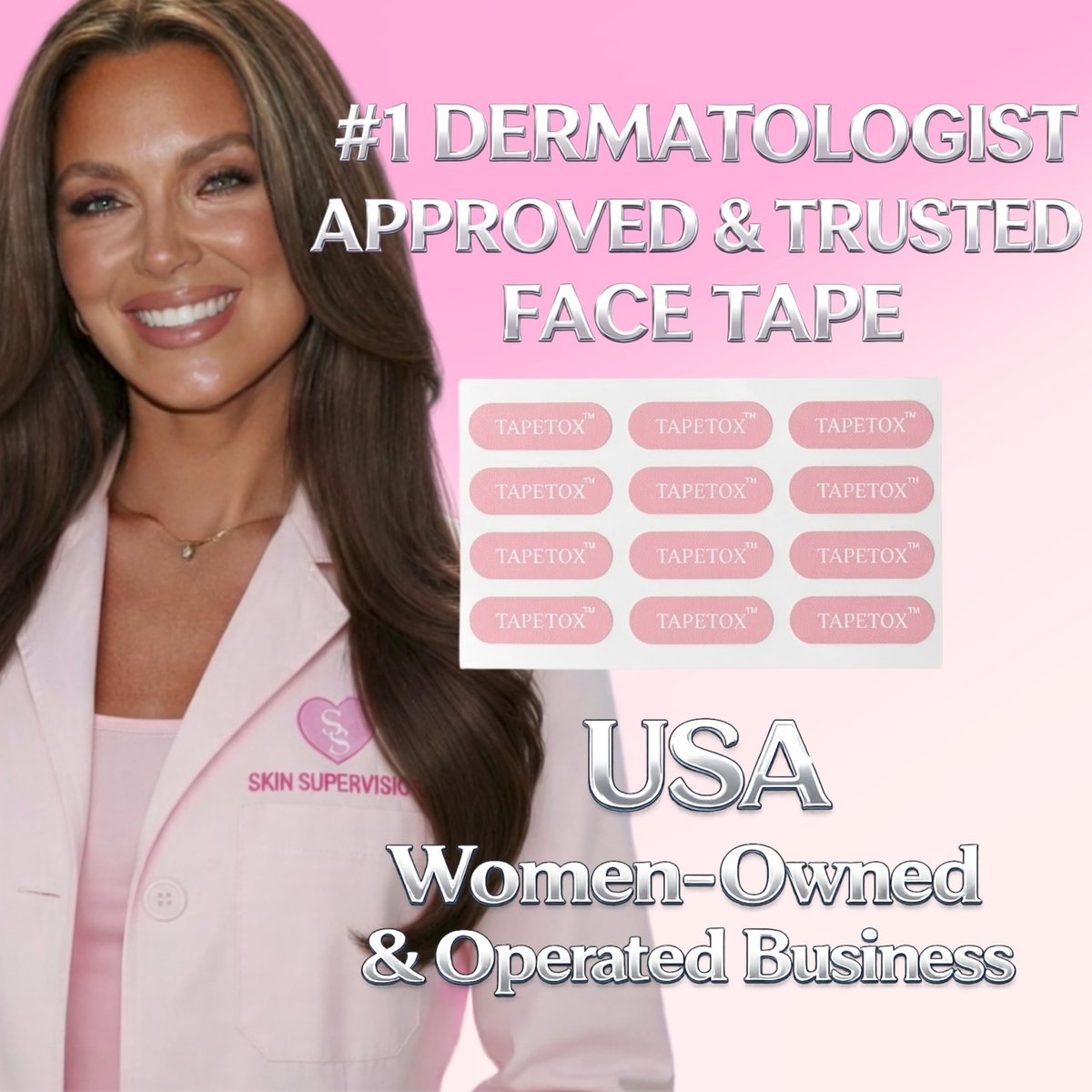 TapeTox Face Tape for Wrinkles - 160 Pre-Cut Wrinkle Patches for Forehead, Crow's Feet, Smile Lines - Overnight Lifting Tape - Latex-Free, Non-Toxic - Wrinkle Smoothing Avelisse