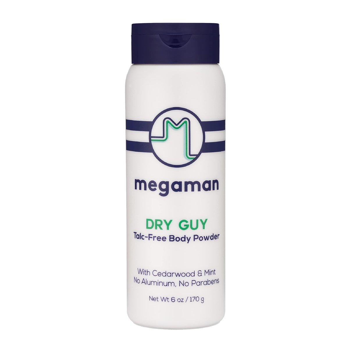 Megaman Sweat Absorbing Body Powder - Dry Guy | Prevents Chafing & Odor | Groin, Body, Feet & More | Talc-Free, All Natural | 6 oz Avelisse
