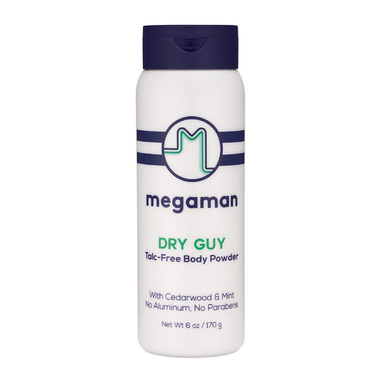 Megaman Sweat Absorbing Body Powder - Dry Guy | Prevents Chafing & Odor | Groin, Body, Feet & More | Talc-Free, All Natural | 6 oz Avelisse