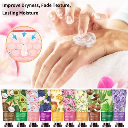 INALIER 38-Pack Hand Cream Bulk - Mini Travel Size Hand Lotion Set for Women, Teen Girls, Coworkers, Teachers, Nurses - Gifts for Dry Cracked Hands