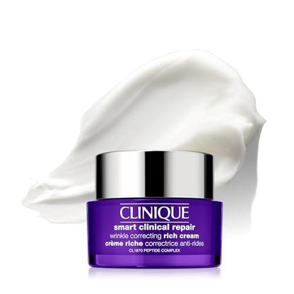 Clinique Smart Clinical Repair Wrinkle Correcting Anti Aging Rich Face Cream with Peptides + Hyaluronic Acid for Very Dry to Dry Combination Skin Types | Hydrating, 1.7 Fl Oz Avelisse