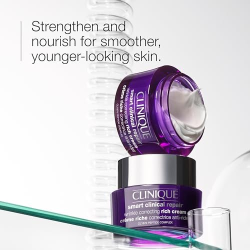 Clinique Smart Clinical Repair Wrinkle Correcting Anti Aging Rich Face Cream with Peptides + Hyaluronic Acid for Very Dry to Dry Combination Skin Types | Hydrating, 1.7 Fl Oz Avelisse