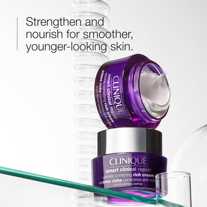 Clinique Smart Clinical Repair Wrinkle Correcting Anti Aging Rich Face Cream with Peptides + Hyaluronic Acid for Very Dry to Dry Combination Skin Types | Hydrating, 1.7 Fl Oz Avelisse