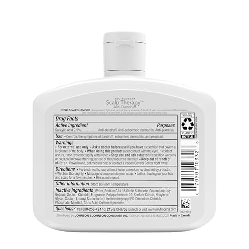 Neutrogena Scalp Therapy Anti-Dandruff Shampoo for Itchy Scalp, 2.5% Salicylic Acid with Peppermint Fragrance, 12 fl oz - görsel 16