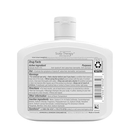 Neutrogena Scalp Therapy Anti-Dandruff Shampoo for Itchy Scalp, 2.5% Salicylic Acid with Peppermint Fragrance, 12 fl oz