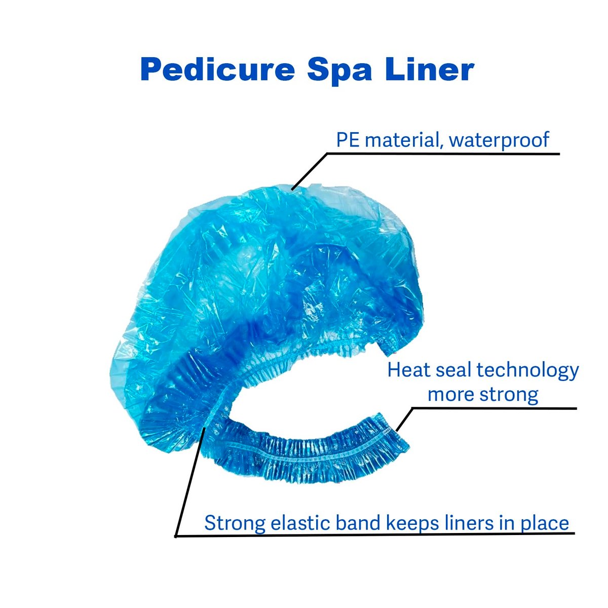 LVKN Disposable Pedicure Liners for Nail Spa - Blue, 120cm/47.25in, 50 Count, One Size Fits Most Spa Chairs Avelisse
