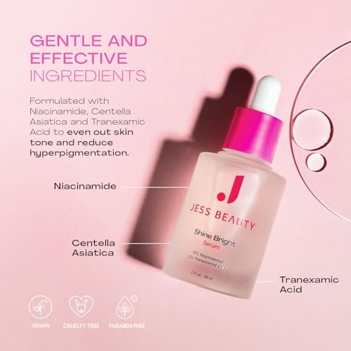 JESS BEAUTY Shine Bright Serum - Niacinamide Face Moisturizer to Minimize Pores, 1 fl oz Avelisse
