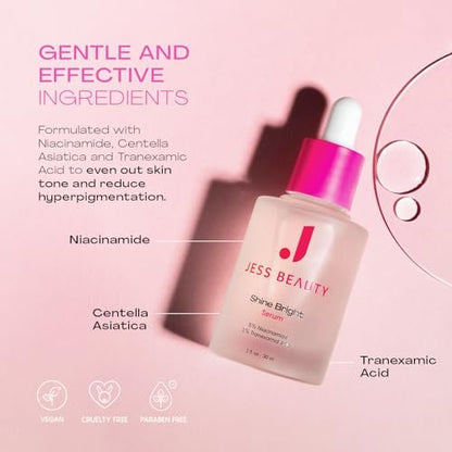 JESS BEAUTY Shine Bright Serum - Niacinamide Face Moisturizer to Minimize Pores, 1 fl oz Avelisse