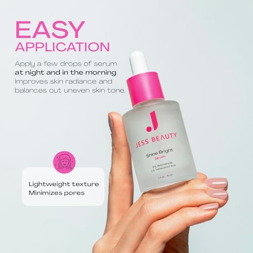 JESS BEAUTY Shine Bright Serum - Niacinamide Face Moisturizer to Minimize Pores, 1 fl oz Avelisse