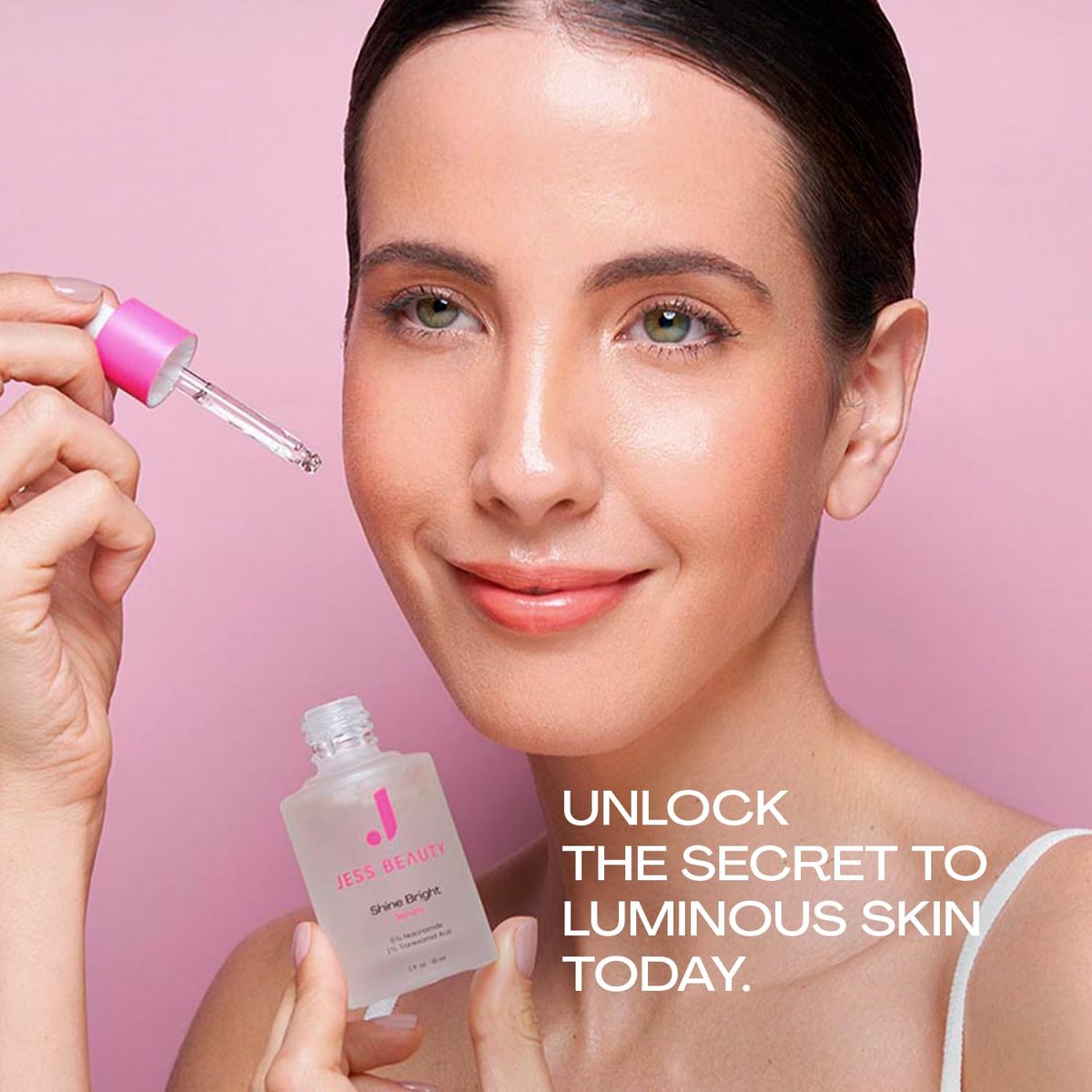JESS BEAUTY Shine Bright Serum - Niacinamide Face Moisturizer to Minimize Pores, 1 fl oz Avelisse