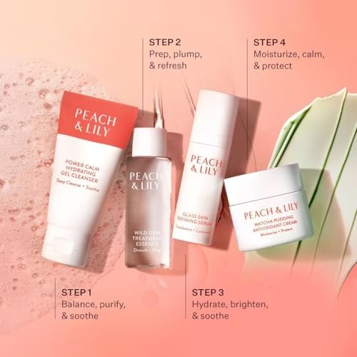 Peach & Lily Glass Skin Discovery Kit – 4-Piece Korean Beauty Skincare Set for Glowing, Acne-Prone Skin | Vegan & Cruelty-Free Avelisse