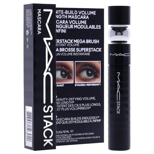MAC Stack Mascara Superstack Macro Brush Mascara - Black, 0.41 oz Avelisse
