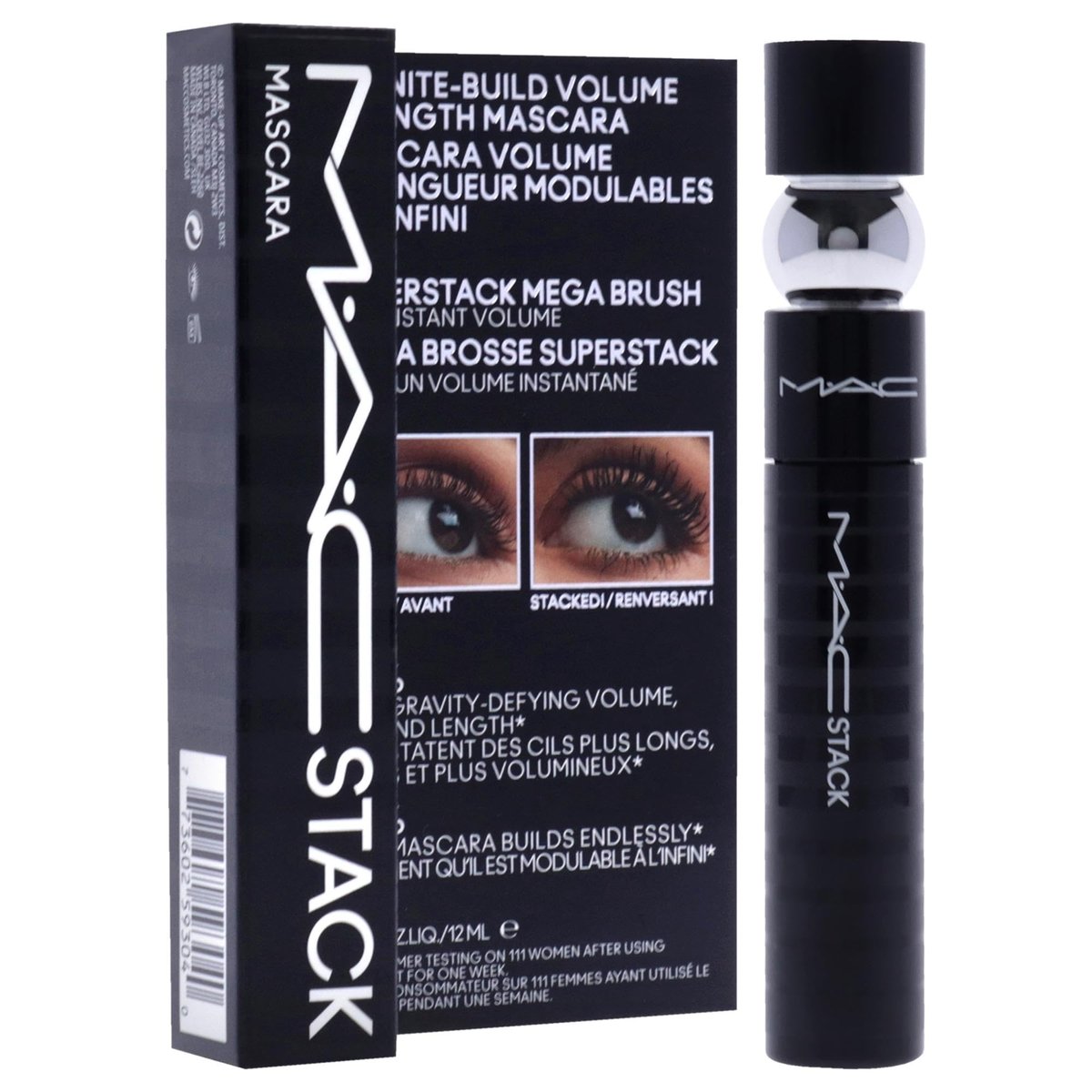 MAC Stack Mascara Superstack Macro Brush Mascara - Black, 0.41 oz Avelisse
