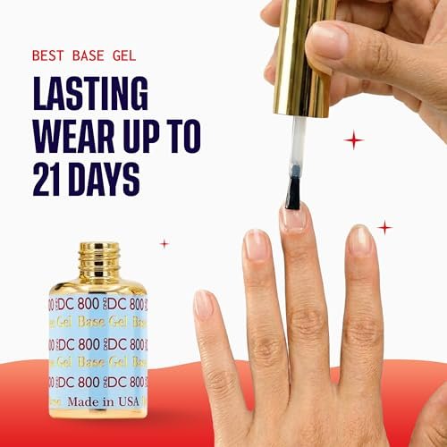 DND DC Base Gel and Top Gel Polish No Cleanse Set - UV/LED Gel Base Coat 800 & No Cleanse Top Coat 900, Salon Professional Gel Polish Duo, 0.6 Fl Oz Each Avelisse