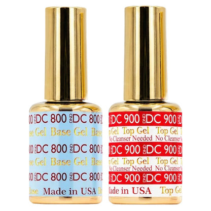 DND DC Base Gel and Top Gel Polish No Cleanse Set - UV/LED Gel Base Coat 800 & No Cleanse Top Coat 900, Salon Professional Gel Polish Duo, 0.6 Fl Oz Each Avelisse