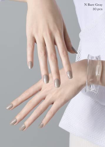 Ohora Semi Cured Gel Nail Strips (N Bare Gray) - 34 Piece Set - Salon-Quality, Long Lasting, Easy to Apply & Remove Avelisse