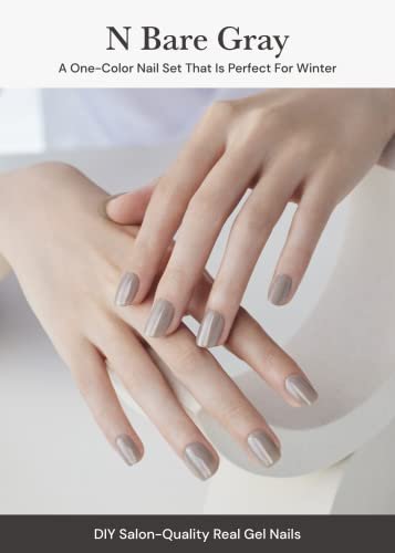 Ohora Semi Cured Gel Nail Strips (N Bare Gray) - 34 Piece Set - Salon-Quality, Long Lasting, Easy to Apply & Remove Avelisse