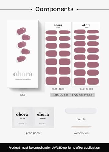 ohora Semi Cured Gel Nail Strips in N Bare Plum – Salon-Quality, Long-Lasting DIY Manicure Avelisse
