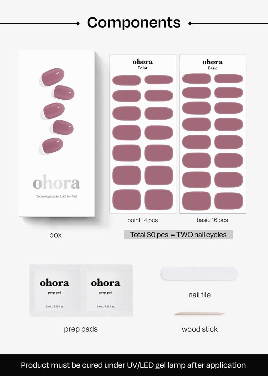 ohora Semi Cured Gel Nail Strips in N Bare Plum – Salon-Quality, Long-Lasting DIY Manicure Avelisse