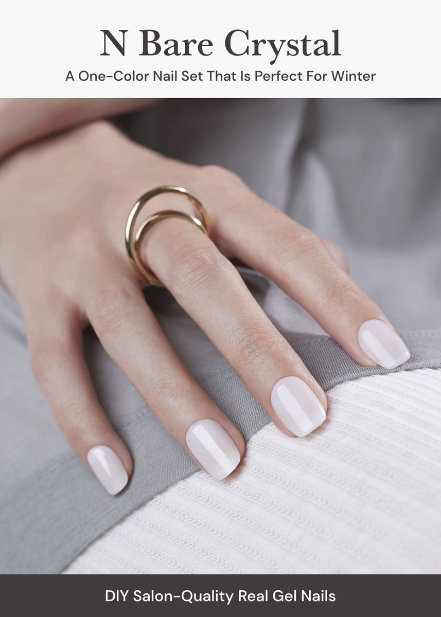 ohora Semi Cured Gel Nail Strips - N Bare Crystal - Salon-Quality Long-Lasting Nail Wraps - görsel 3