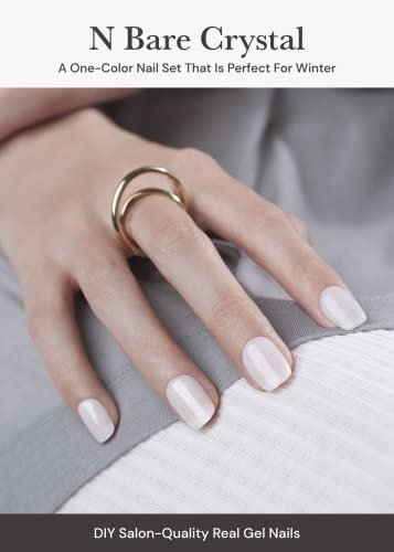ohora Semi Cured Gel Nail Strips - N Bare Crystal - Salon-Quality Long-Lasting Nail Wraps - görsel 4