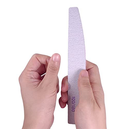AhaTopia Nail File and Buffer (10 Pcs) - Double Sided 100/180 Grit Buffer Block for Acrylic and Natural Nails, Manicure Set with Halfmoon Arc Emery Board Buffing Blocks - görsel 12