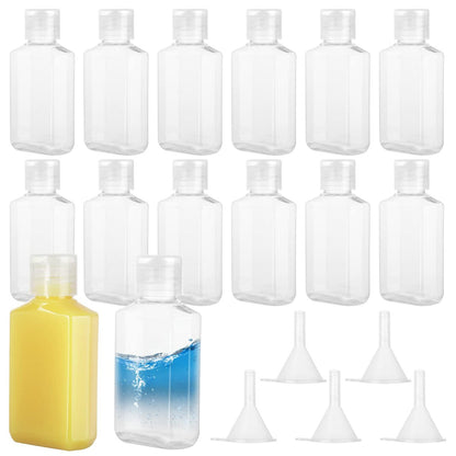 CYEAH 100-Pack 2 oz Empty Hand Sanitizer Bottles – Clear Refillable Flip-Top Travel Bottles for Business Trips, Camping & On-the-Go Hygiene
