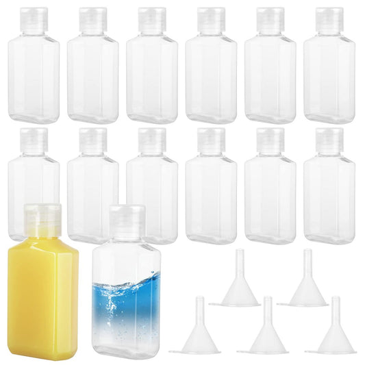 CYEAH 100-Pack 2 oz Empty Hand Sanitizer Bottles – Clear Refillable Flip-Top Travel Bottles for Business Trips, Camping & On-the-Go Hygiene