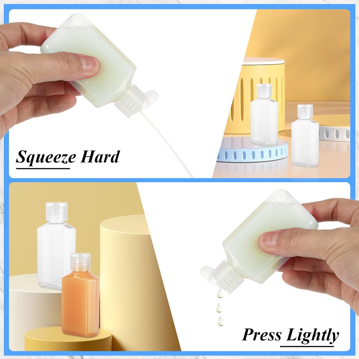 CYEAH 100-Pack 2 oz Empty Hand Sanitizer Bottles – Clear Refillable Flip-Top Travel Bottles for Business Trips, Camping & On-the-Go Hygiene - görsel 7