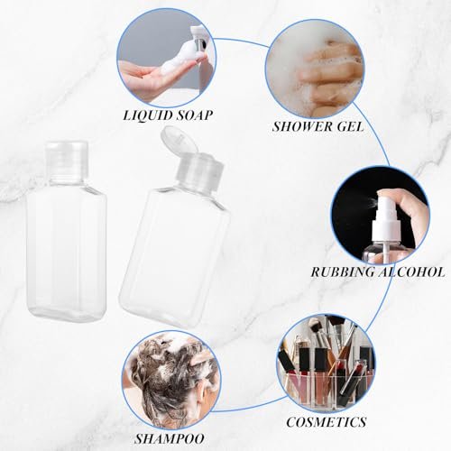 CYEAH 100-Pack 2 oz Empty Hand Sanitizer Bottles – Clear Refillable Flip-Top Travel Bottles for Business Trips, Camping & On-the-Go Hygiene - görsel 12