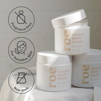 Roe Wellness Stretch Mark Cream for Pregnancy & Prevention – Plant-Based Hydration for Sensitive Skin, Increases Elasticity & Firmness Avelisse