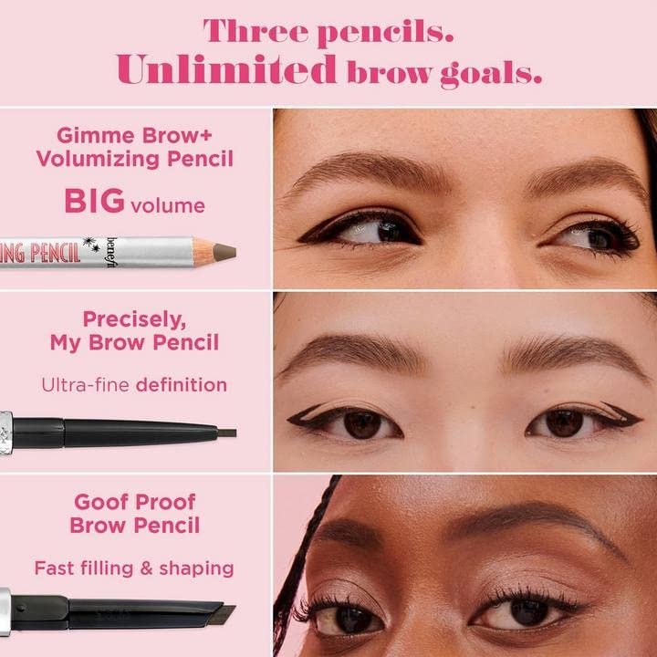 Benefit Gimme Brow+ Volumizing Pencil - Warm Deep Brown #4 - Buildable Eyebrow Color for Natural Volume - görsel 7