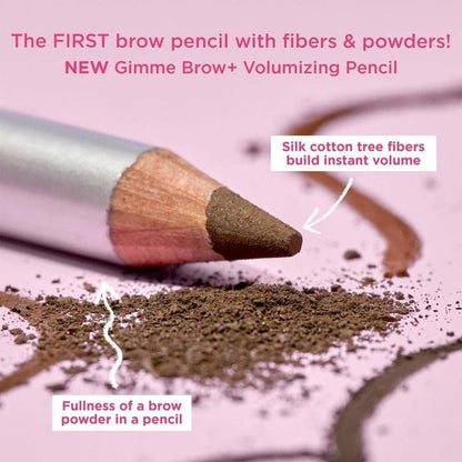 Benefit Gimme Brow+ Volumizing Pencil - Warm Deep Brown #4 - Buildable Eyebrow Color for Natural Volume