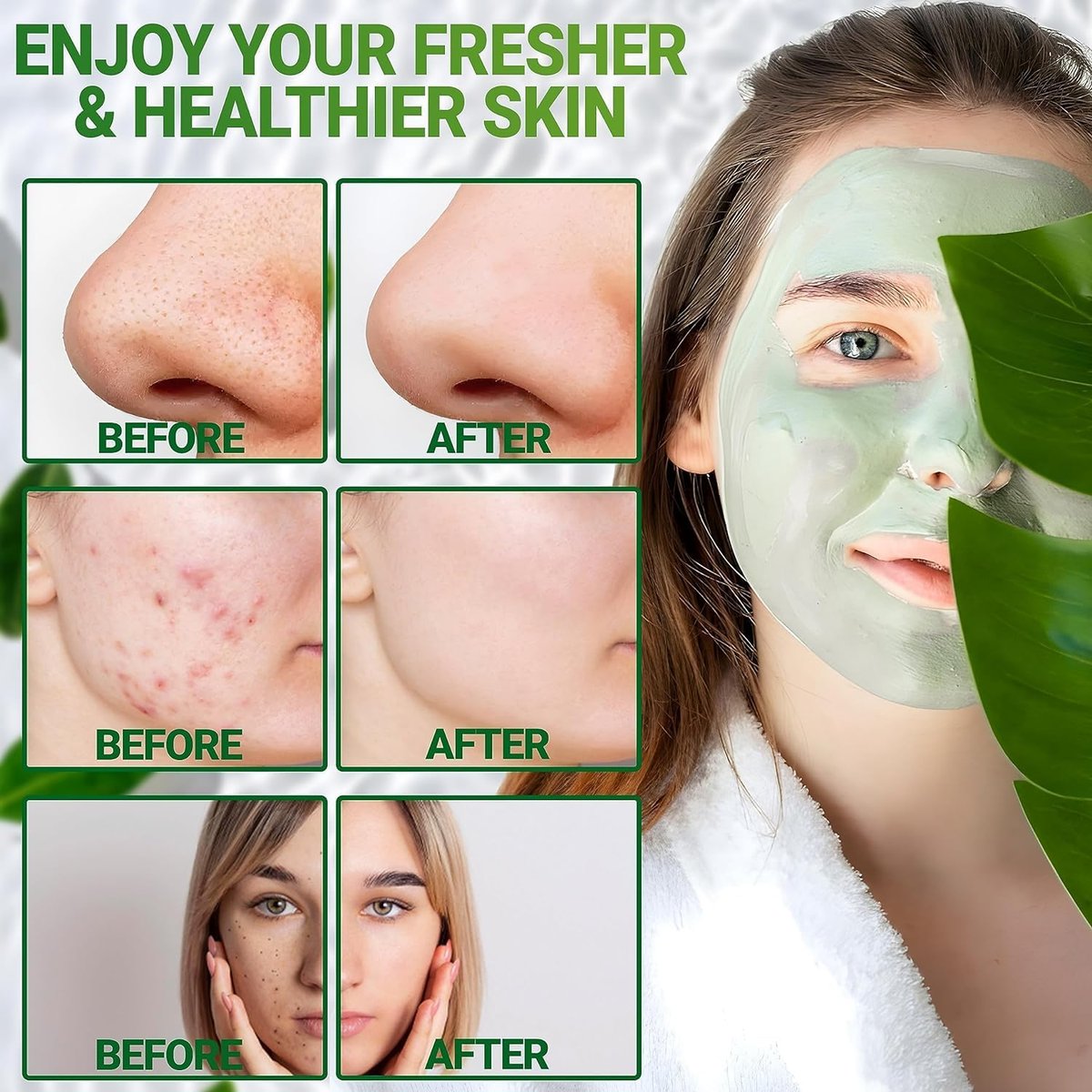 MISEDI Green Tea Mask Stick – 2 Pack, Blackhead Remover & Deep Pore Cleansing Face Mask with Green Tea Extract, Moisturizing for All Skin Types Avelisse