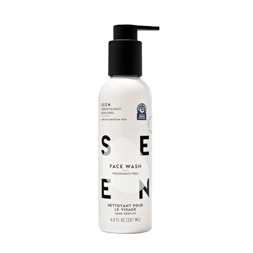 SEEN Face Wash Fragrance Free - Non-Comedogenic Face Cleanser for Sensitive, Eczema & Acne Prone Skin - Dermatologist-Developed, 6.8 Fl Oz Avelisse