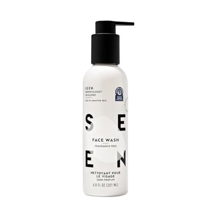 SEEN Face Wash Fragrance Free - Non-Comedogenic Face Cleanser for Sensitive, Eczema & Acne Prone Skin - Dermatologist-Developed, 6.8 Fl Oz Avelisse