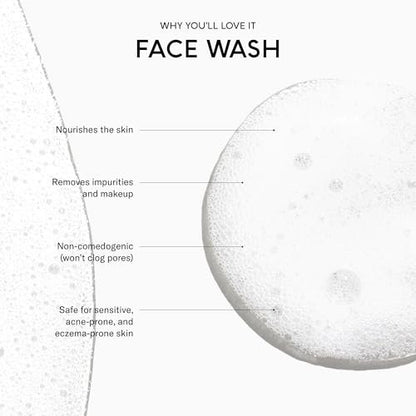 SEEN Face Wash Fragrance Free - Non-Comedogenic Face Cleanser for Sensitive, Eczema & Acne Prone Skin - Dermatologist-Developed, 6.8 Fl Oz Avelisse