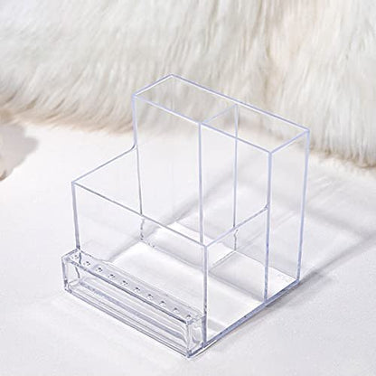 Noverlife 10 Holes Mini Nail Drill Machine & Bits Storage Box – Transparent Nail Drill Grinding Bit Organizer, Plastic Nail Drill Tool Displayer Holder Case