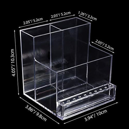 Noverlife 10 Holes Mini Nail Drill Machine & Bits Storage Box – Transparent Nail Drill Grinding Bit Organizer, Plastic Nail Drill Tool Displayer Holder Case