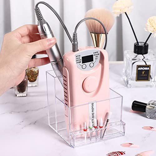 Noverlife 10 Holes Mini Nail Drill Machine & Bits Storage Box – Transparent Nail Drill Grinding Bit Organizer, Plastic Nail Drill Tool Displayer Holder Case - görsel 16